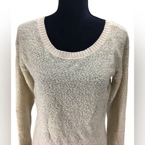 NWOT Abound Cream Crew Neck Sweater Classic Knit Design